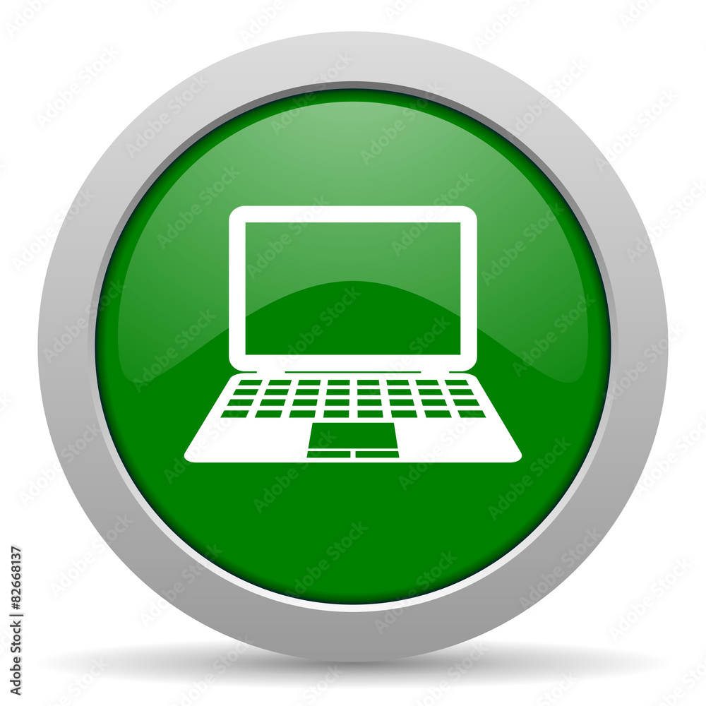 Poster computer green glossy web icon