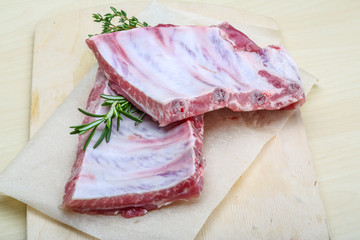 Raw pork ribs