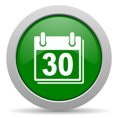 calendar green glossy web icon