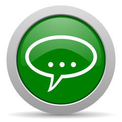 Obraz premium forum green glossy web icon