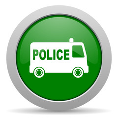 police green glossy web icon
