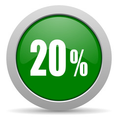 20 percent green glossy web icon