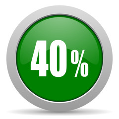 40 percent green glossy web icon