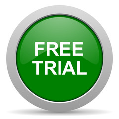 free trial green glossy web icon