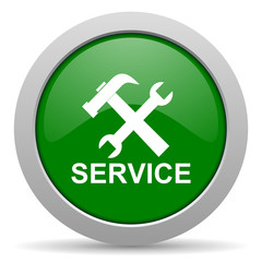 Obraz premium service green glossy web icon