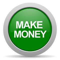 make money green glossy web icon