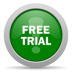 free trial green glossy web icon