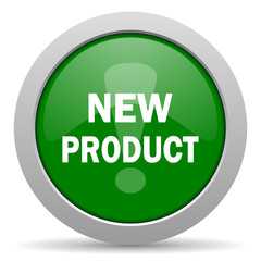 new product green glossy web icon