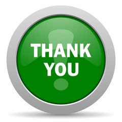 thank you green glossy web icon