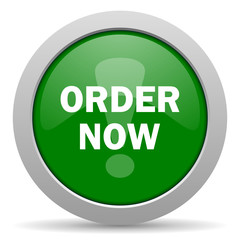 order now green glossy web icon