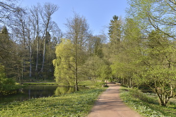 Fototapeta na wymiar Printemps au parc Solvay Tournai de Bruxelles