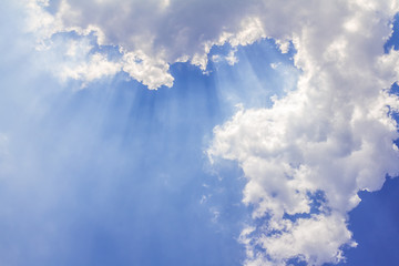 light beam with white cloud