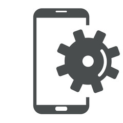Icono smartphone configuracion gris