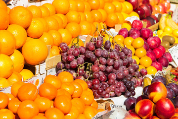 Fresh fruits at a outdoor market in venice
