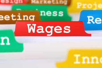 Employee wages financial business concept register in documents