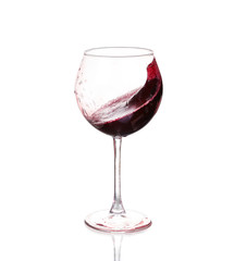 Set of glasses with red wine