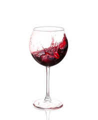 Set of glasses with red wine