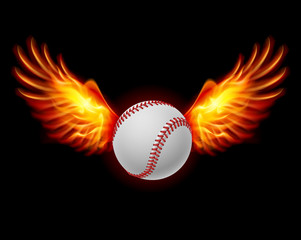 Baseball fiery wings