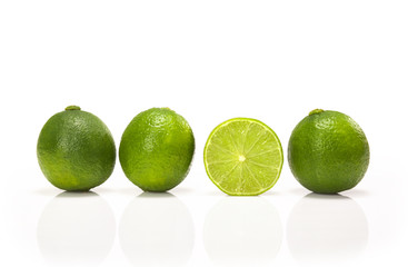 Green lime isolated on white background
