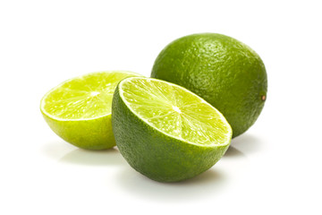 Green lime isolated on white background
