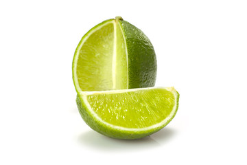 Green lime isolated on white background
