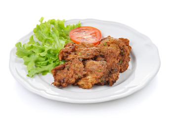 Fried Fish  on white plate