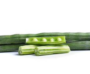 Fresh moringa on white background