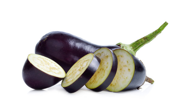 Fresh eggplant  isolated on white background