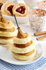 Pear with cinnamon in pastry