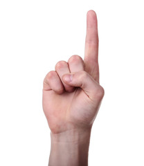 hand gesture isolated on white background