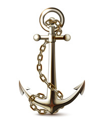 Old anchor with chains.