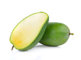 green mango on white background