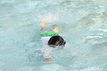 プールで泳ぐ幼児(5歳児)