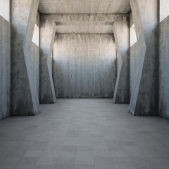 Concrete corridor