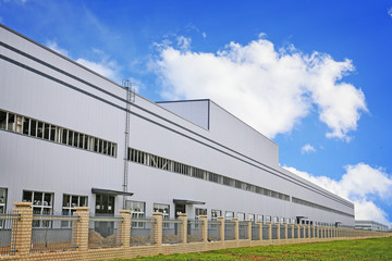 white modern factory building