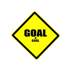 GOAL black stamp text on yellow background