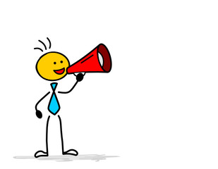 Strichm&auml;nnchen mit Megafon