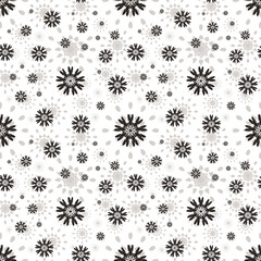 Seamless pattern with abstract flowers. Repeating modern stylish