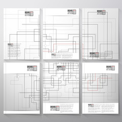Technical construction with connected lines and dots.  Brochure