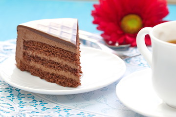 Piece of chocolate cake