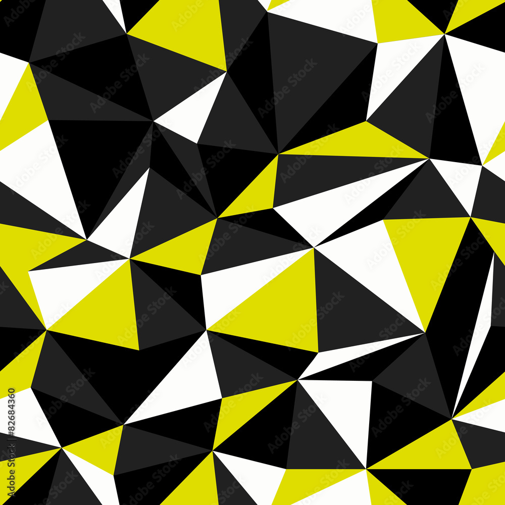 Poster black and yellow colors triangle seamless pattern