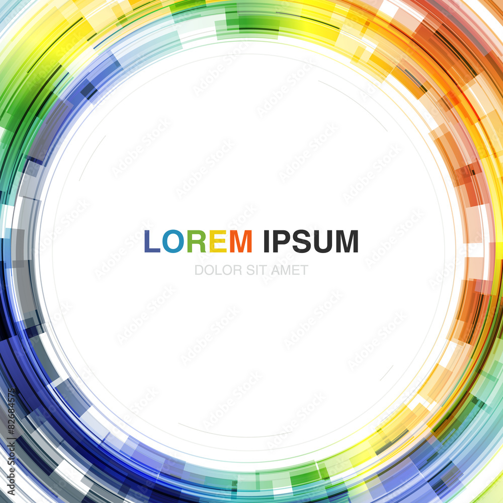 Poster Colorful Background with Circle Shape in Center. Vector Template