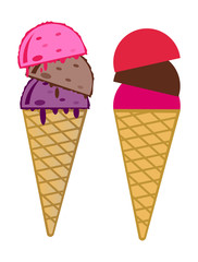 Vector Ice cream in two variants - Simple and complex