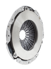 Photo new clutch basket isolated on white background. car parts