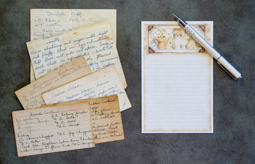 Blank Recipe Card Pen, Vintage Recipes