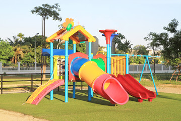 Colorful children playground in the park