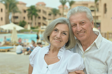  Senior couple at hotel resort