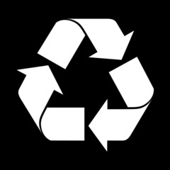 Reuse symbol, isolated on black