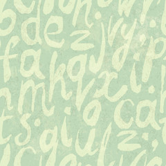 Seamless Alphabet Pattern with Grunge Textured Background.