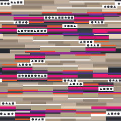 Fototapeta premium Seamless pattern with geometric shapes and color lines